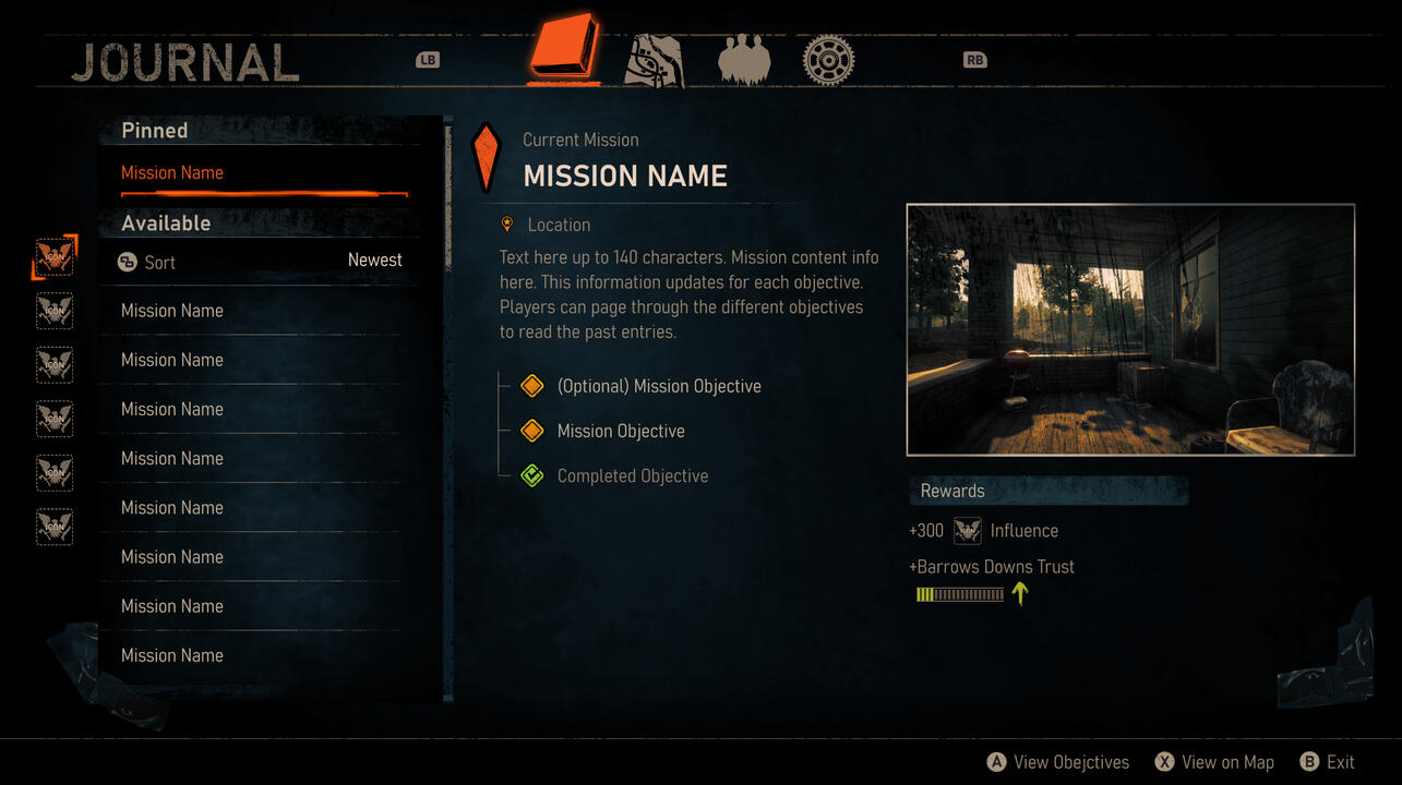 A high fidelity focused view of the journal.