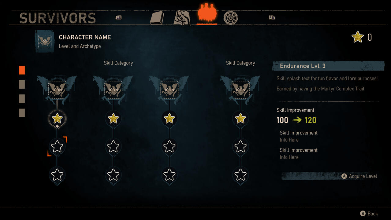 A wire from the skill leveling screen.