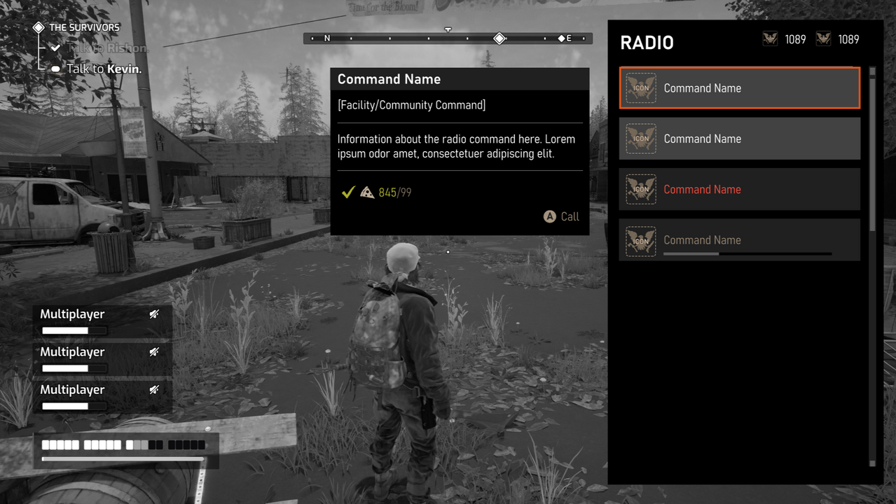 Low fidelity wire exploring the radio command flow.