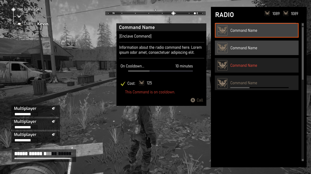 Low fidelity wire exploring the radio command flow.